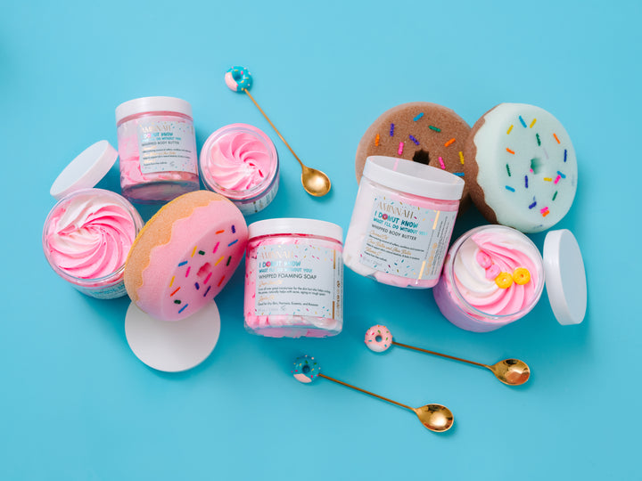 "I DONUT KNOW WHAT I'LL DO WITHOUT YOU" Body Collection | Body Butter| Foaming Soap| Sugar Scrub| Body Oil |Bath Fizz|