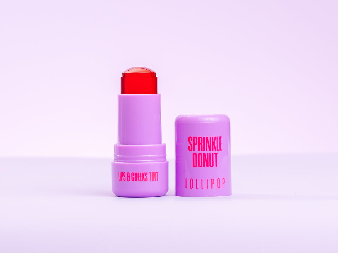 Sprinkle Donut LOLLIPOP - Lips & Cheeks Tint - Hot Pink