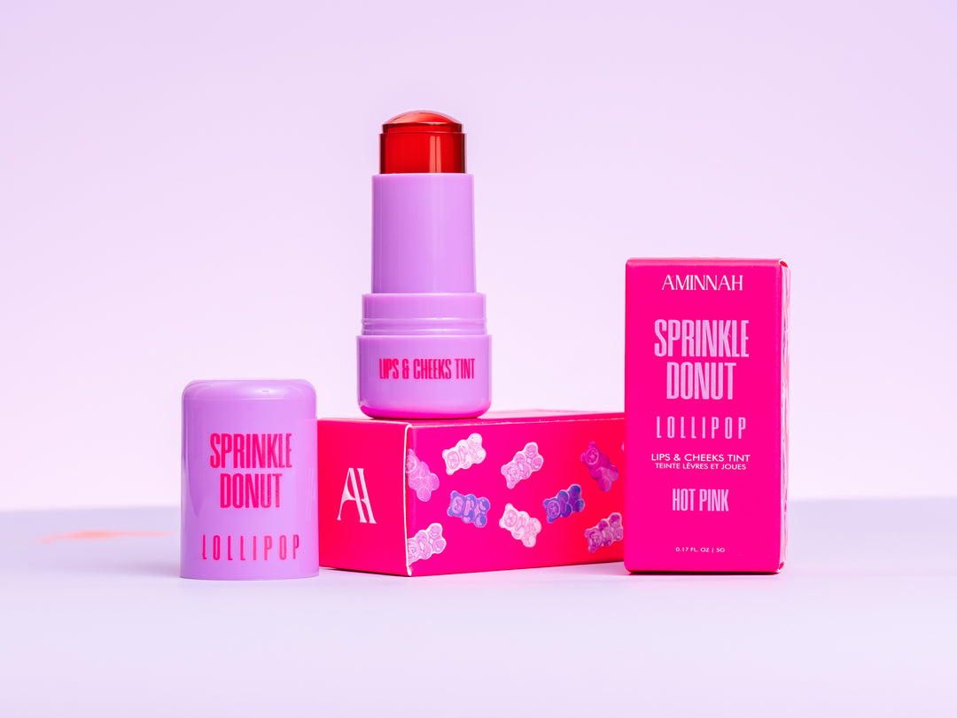 Sprinkle Donut LOLLIPOP - Lips & Cheeks Tint - Hot Pink