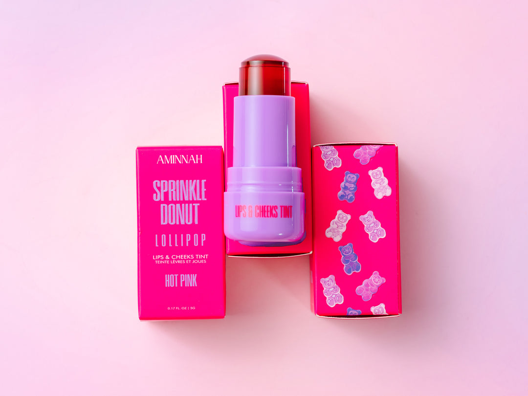 Sprinkle Donut LOLLIPOP - Lips & Cheeks Tint - Hot Pink