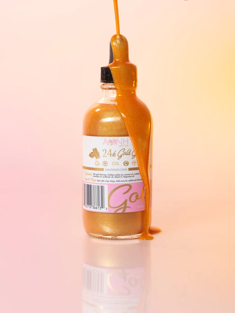 24K Gold Glow Body Oil – AMINNAH